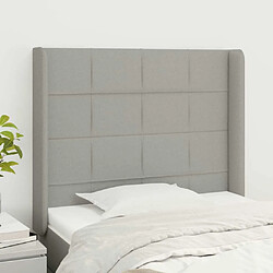 Maison Chic Tête de lit scandinave avec oreilles,meuble de chambre Gris clair 83x16x118/128 cm Tissu -MN50238