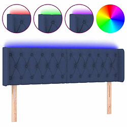 Maison Chic Tête de lit scandinave à LED,meuble de chambre Bleu 147x16x78/88 cm Tissu -MN18761