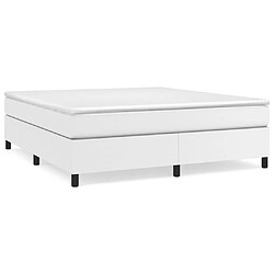 vidaXL Sommier à lattes de lit avec matelas Blanc 180x200cm Similicuir