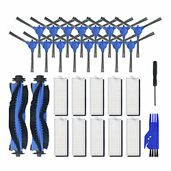 8paires Brosses latérales+10pcs filtres+1pc tournevis+1pc peigne bleu+2pc brosse à rouleau pour Conga Robot 1090 Aspirateur