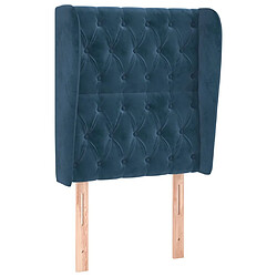 Maison Chic Tête de lit scandinave avec oreilles,meuble de chambre Bleu foncé 83x23x118/128 cm Velours -MN21437