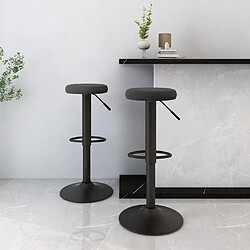 vidaXL Tabourets de bar lot de 2 Noir Velours