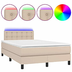 Maison Chic Lit adulte- Lit + matelas,Sommier à lattes de lit avec matelas LED cappuccino 120x190 cm -GKD23279