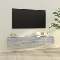 vidaXL Meubles TV muraux 2pcs sonoma gris 100x30x30 cm bois ingénierie