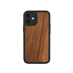 Étui de téléphone mobile en bois de walnut avec protection de lentille anti-explosion complète-iphone12 5 4