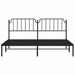 Maison Chic Cadre/structure de lit métal et tête de lit pour adulte - Lit Moderne Chambre noir 193x203 cm -MN25760 pas cher