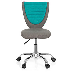 Chaise de bureau enfant / Siège de bureau enfant KIDDY COMFORT tissu gris/turquoise hjh OFFICE