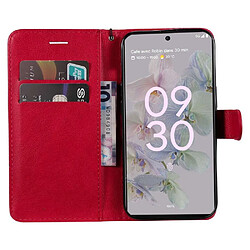 Htdmobiles Housse pour Google Pixel 6a 5G - etui coque pochette portefeuille + verre trempe - ROUGE