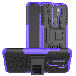 Wewoo Coque Pour Xiaomi Redmi Note 8 Pro Texture de pneu TPU antichoc + PC Housse de protection avec support violet