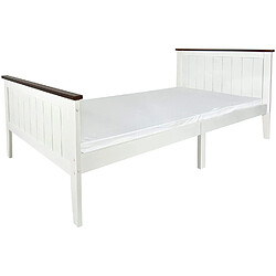 Leomark Lit blanc avec un matelas PARIS WALNUT 90/200