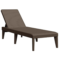 vidaXL Chaise longue marron 186x60x29 cm PP