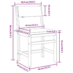 vidaXL Ensemble de balcon avec coussins 3 pcs bois massif d'acacia pas cher