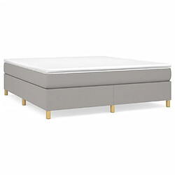 vidaXL Sommier à lattes de lit avec matelas Gris clair 160x200cm Tissu