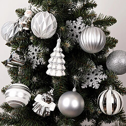 Un ensemble de boules de sapin de Noël, boules de Noël incassables en argent, ensemble de 20 pièces