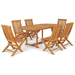 vidaXL Ensemble à manger de jardin 7 pcs Bois de teck massif