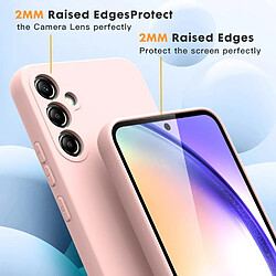 Coque Rose pour Samsung Galaxy A54 5G (6,4") et Verre Trempé Film Protection Ecran Little Boutik®