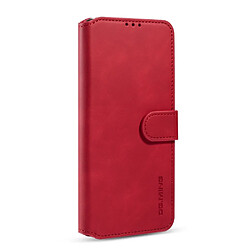 Dg.Ming Etui en PU style rétro avec support rouge pour votre Samsung Galaxy S20