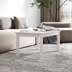 ComfortXL Table Basse Blanc 80x50x40 Cm Bois Massif De Pin pas cher