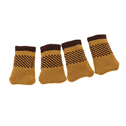 4pcs pieds de meubles en tricot chaussettes de protection de plancher de jambe de chaise couvre le jaune de blé pas cher