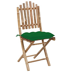 Avis Maison Chic Lot de 2 Chaises pliables de jardin avec coussins - Fauteuil d'extérieur Bambou -MN99836