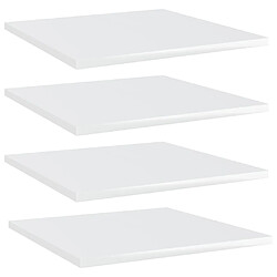 vidaXL Panneaux de bibliothèque 4 pcs blanc brillant bois d’ingénierie