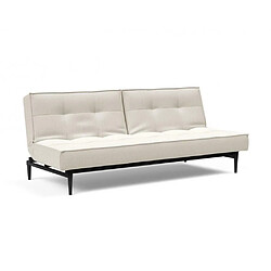 Inside 75 INNOVATION LIVING Canape SPLITBACK STYLETTO convertible lit 115*210 cm pieds chêne noir Tissu Bouclé Off White