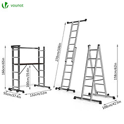 Vounot Echafaudage roulant aluminium 3 en 1 pas cher