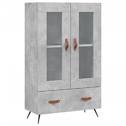 vidaXL Buffet haut gris béton 69,5x31x115 cm bois d'ingénierie