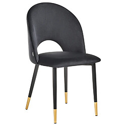 Beliani Chaise de salle à manger MAGALIA Set de 2 Velours Noir pas cher