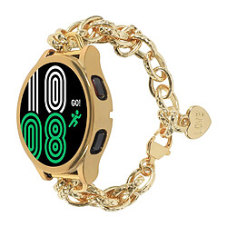 Bracelet en métal avec pendentif coeur, or pour votre Huawei Watch GT3 42mm/Samsung Galaxy Watch 4/4 Classic 20mm