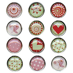 Graines Creatives 12 magnets Epoxy cœurs et motifs