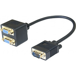 Abi Diffusion Cable 1 vga /m vers 2 vga /f - 30CM 