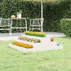 Maison Chic Jardinière,Bac à fleurs - pot de fleur Blanc 80x80x27 cm Bois massif de pin -GKD55676