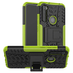 Wewoo Coque Pour Xiaomi Redmi Note 8 Texture de pneu TPU antichoc + PC Housse de protection avec support vert