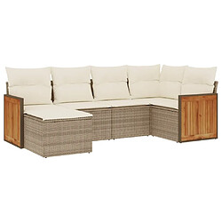 Maison Chic Salon de jardin avec coussins 6 pcs, Ensemble Tables et chaises de jardin, beige résine tressée -GKD398062