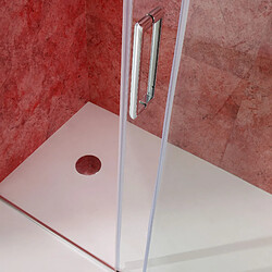 Kiamami Valentina PORTE DE DOUCHE EN NICHE 130 CM CÔTÉ FIXE À DROITE VERRE TRANSPARENT