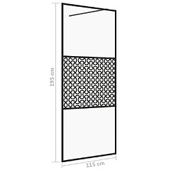 Maison Chic Paroi de douche | Écran de douche | Cloison de douche avec verre ESG transparent 115x195 cm Noir -GKD79305 pas cher