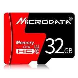 Wewoo Carte Micro SD mémoire MICRODATA 32GB U1 rouge et noire TF SD