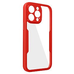 Avizar Coque pour iPhone 14 Pro Antichoc Dos Plexiglas et Avant Polymère Contour rouge