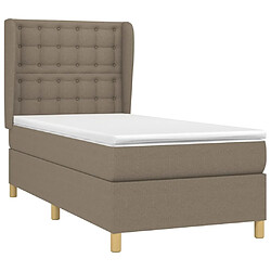 Avis Maison Chic Lit adulte- Lit + matelas,Sommier à lattes de lit avec matelas Taupe 100x200 cm Tissu -GKD37641