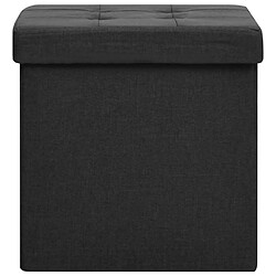 Avis vidaXL Tabourets de rangement pliables lot de 2 noir Faux lin