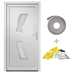 vidaXL Porte d'entrée Blanc 108x208 cm PVC