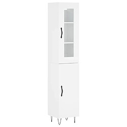 vidaXL Buffet haut Blanc 34,5x34x180 cm Bois d'ingénierie