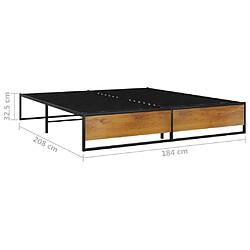 vidaXL Cadre de lit sans matelas noir métal 180x200 cm pas cher