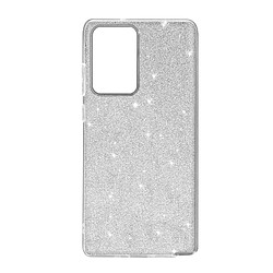 Avizar Coque Samsung Note 20 Ultra Paillette Amovible Silicone Semi-rigide argenté