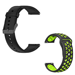 Kit Bracelet En Silicone Lisse Avec Boucle + SportyStyle Phonecare Pour Amazfit GTR 2 - 47mm - Noir / Noir Vert