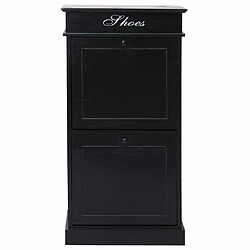 Maison Chic Armoire à chaussures | Meuble de rangement à chaussures Meuble d'Entrée Noir 50 x 28 x 98 cm Bois de Paulownia -MN96510