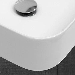 Ecd Germany Lavabo carré céramique vasque à poser salle de bain lave-mains blanc 390x390 cm pas cher