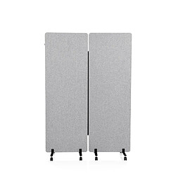 Système de cloisons mobiles acoustiques FLEXMIUT lot de 2 gris clair hjh OFFICE