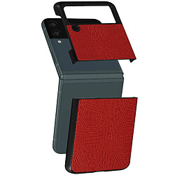 Avizar Coque Samsung Galaxy Z Flip 3 Rigide Design écailles de serpent - rouge